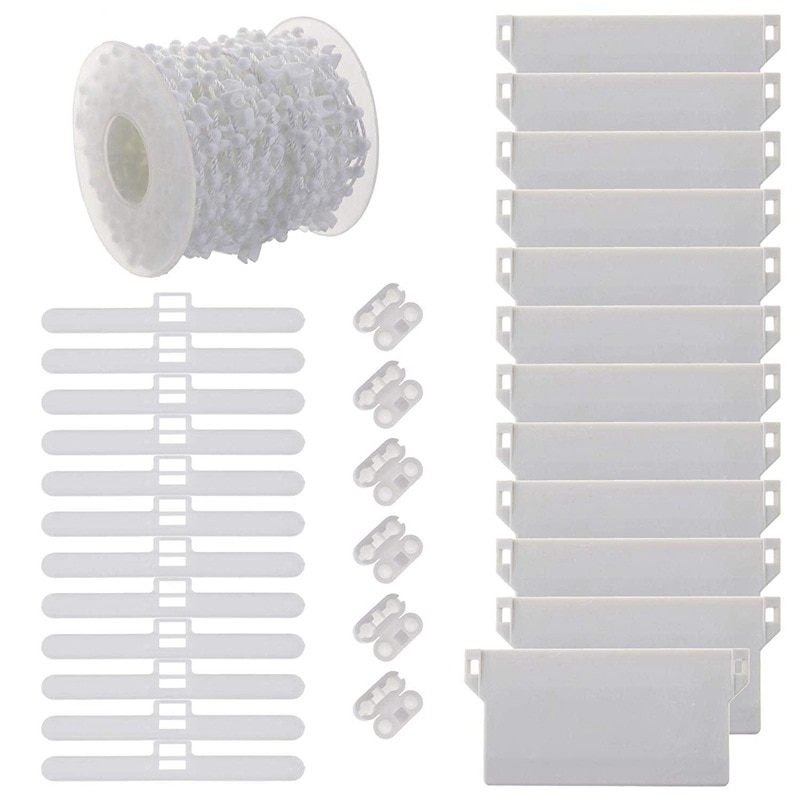 Set accesorii pentru jaluzele verticale, Sunmostar, Plastic, 31 piese, Alb