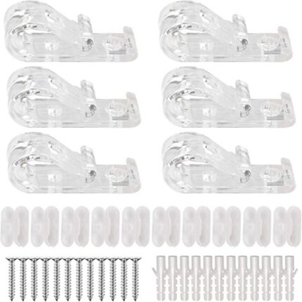 Set 6 Cleme de siguranta jaluzele, Plastic, 5x1.6x1.9cm, Transparent,