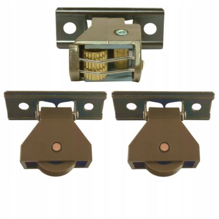 Set 3 role prindere snur, Fier/Plastic, 33mm, Maro
