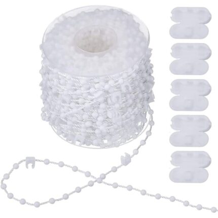 Set lant pentru jaluzele verticale si 5 conectori, Plastic, Alb