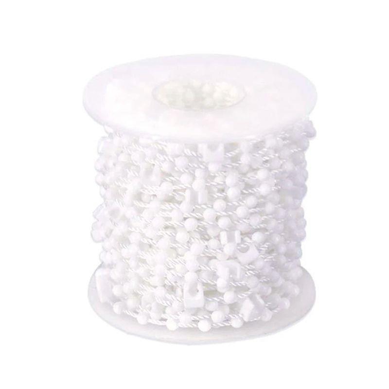 Set 13 piese placi si snur pentru jaluzele, LLWL, Plastic, Alb, 10m