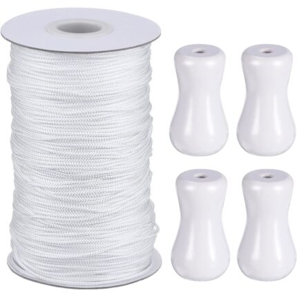 Funie impletita pentru jaluzele, 50m, 4 pandantive din lemn, 1.8mm