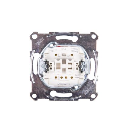 Buton pentru jaluzele Merten, Schneider Electric, Metal, Unipolar, 10A, 250V, IP20, Alb/Argintiu