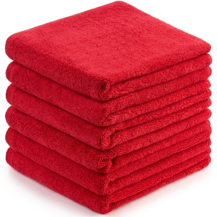 Set 6 prosoape Hotel Supplier, 50x90 cm, bumbac 100%, 600 GSM, Rosu