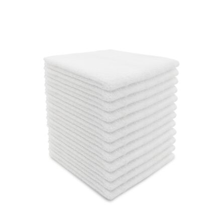 Set 12 prosoape Hotel Supplier, 30x30 cm, bumbac 100% 550 GSM, alb