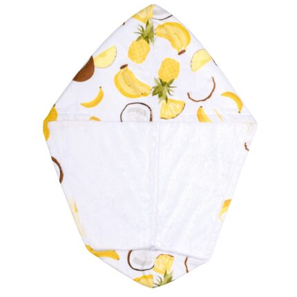 Prosop pentru par cu nasture pentru fixare Go Bananas, Meloni, din microfibra Terry, 65x27 cm