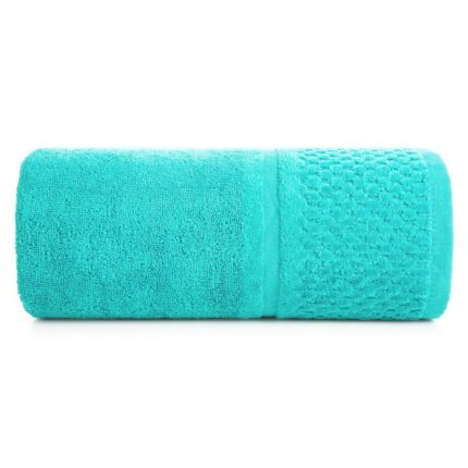 Prosop de mana Eurofirany IBIZA cu margine de catifea cu textura grosgrain 30 x 50 cm turcoaz
