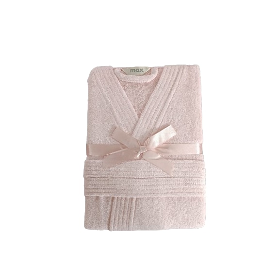 Halat Baie Frotir Stock Int, 400 GSM, 100% Bumbac, Unisex, Buzunare, Cordon, Maneca 3/4, Roz pal, S-M