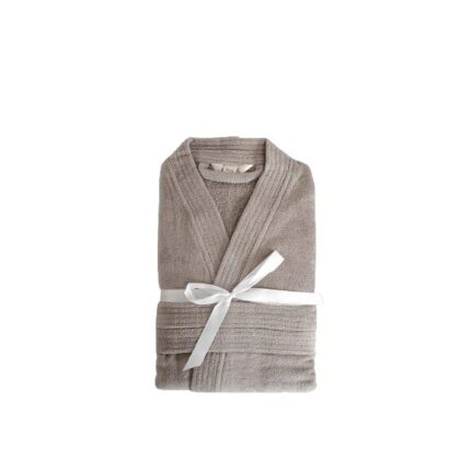 Halat Baie Frotir Stock Int, 400 GSM, 100% Bumbac, Unisex, Buzunare, Cordon, Maneca 3/4, Gri, L-XL
