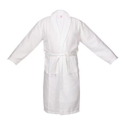 Halat Bianca, de baie, pentru hotel, model fagure, 100% bumbac, culoare alb, marime L/XL
