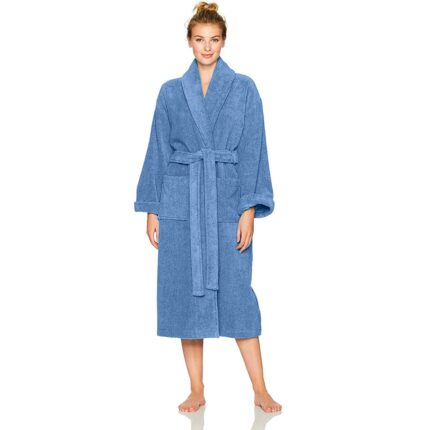 Halat de baie Quasar & Co.®, 550 g/mp, hotel quality, unisex, 100% bumbac, S/M, albastru