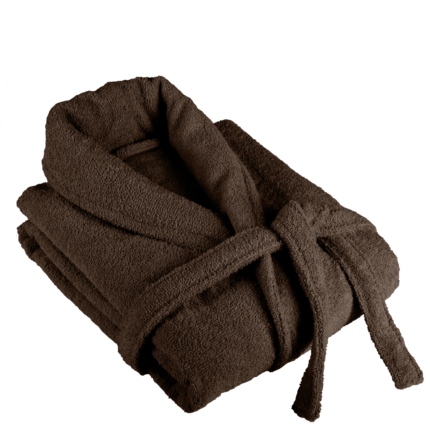 Halat de baie Dilios, Unisex, Bumbac, Maro, L-XL