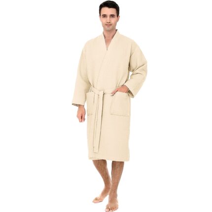 Halat de baie Quasar & Co.®, 300 g/mp, SPA, Horeca, unisex, 100% bumbac, XXL, crem