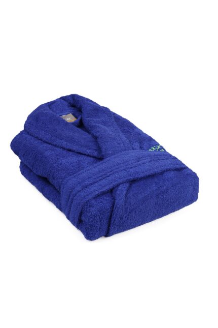Beverly Hills Polo Club, Halat de baie unisex, 100% bumbac, 360 gr/m², Albastru, XS-S Standard