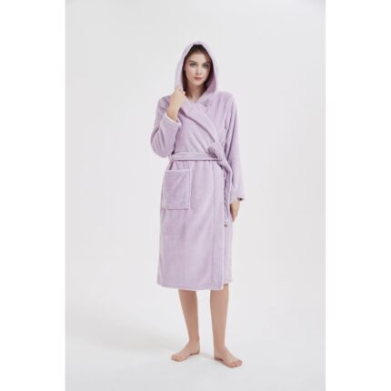 Halat de baie pentru femei, Spod Igly i Nitki, Microfibra, Lavanda, L/XL