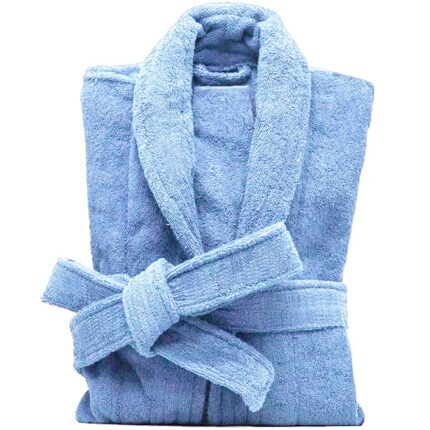 Halat de baie, Unisex, Bumbac, calitate Premium, Albastru, L-XL
