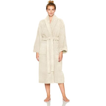 Halat de baie Quasar & Co.®, 550 g/mp, hotel quality, unisex, 100% bumbac, S/M, crem