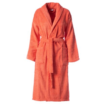 Halat de baie dama Square Nature, bumbac organic, marime universala, Coral