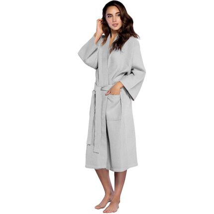 Halat de baie Quasar & Co.®, 300 g/mp, SPA, Horeca, unisex, 100% bumbac, L, gri deschis