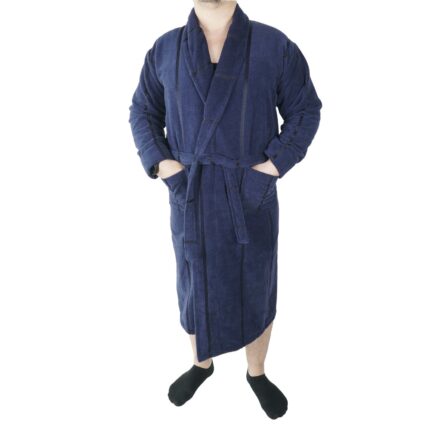 Halate baie, barbati, model cu fir negru, bleumarin, 5XL