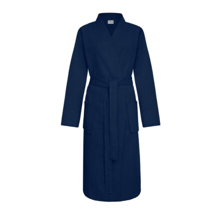 Halat de baie SPIIN A619, Kimono, Bumbac, 280 g/m², Albastru inchis, XS