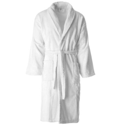 Halat de baie, Unisex, Bumbac, Alb, Marime M