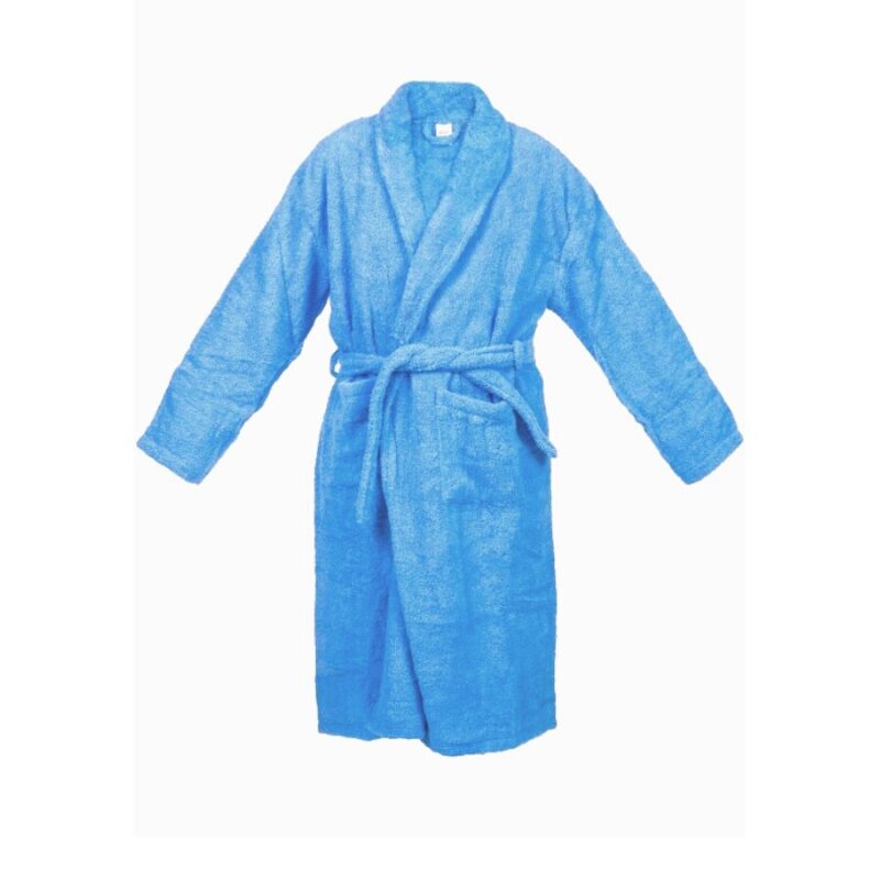 Halat Baie Prosop 550g/mp, 100% Bumbac, Unisex, Buzunare, Cordon, Blue Sky, 2XL