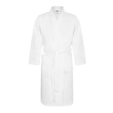 Halat de baie SPIIN A619, Kimono, Bumbac, 280 g/m², Alb, XS