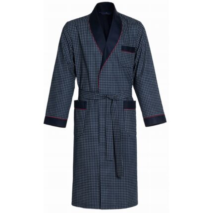 Halat de baie pentru barbati, Revise, RE504, bumbac, subtire, albastru marin, 2XL