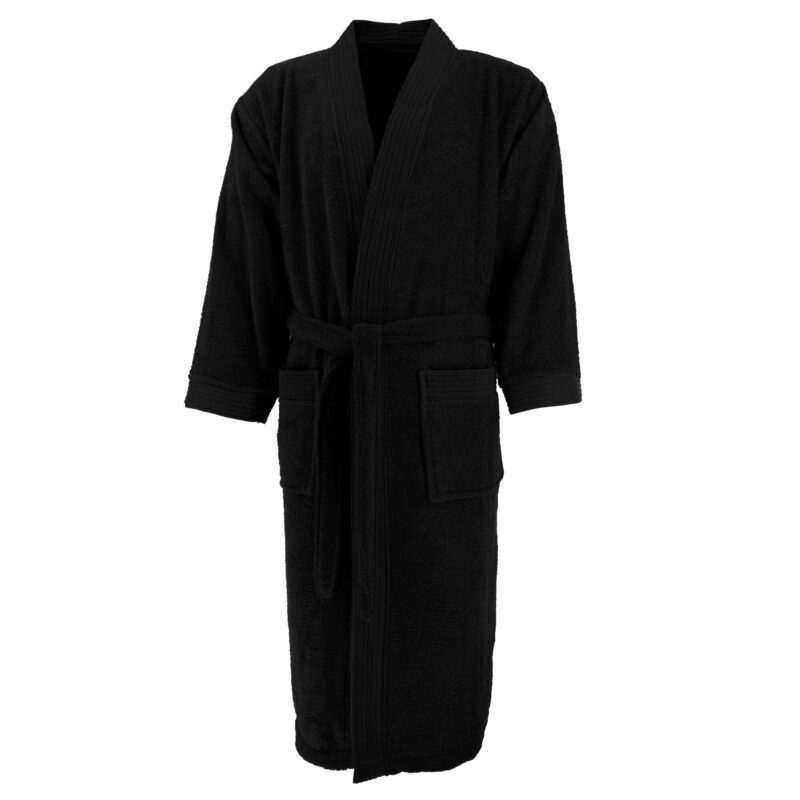 Halat baie Home Collection, Negru, L-XL, 100% bumbac