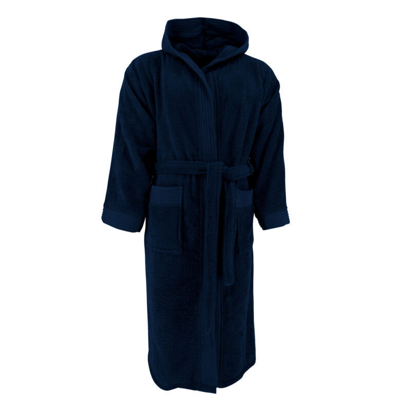 Halat baie adulti cu gluga, The One, Bleumarin, L-XL, 100% bumbac