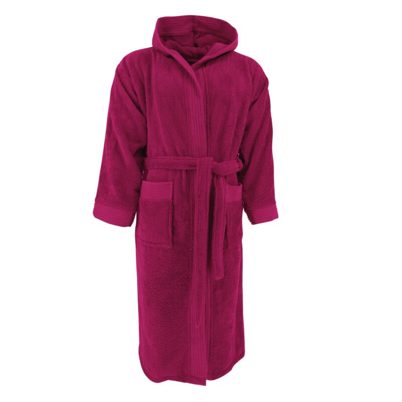 Halat baie adulti cu gluga, The One, Magenta, 2XL-3XL, 100% bumbac
