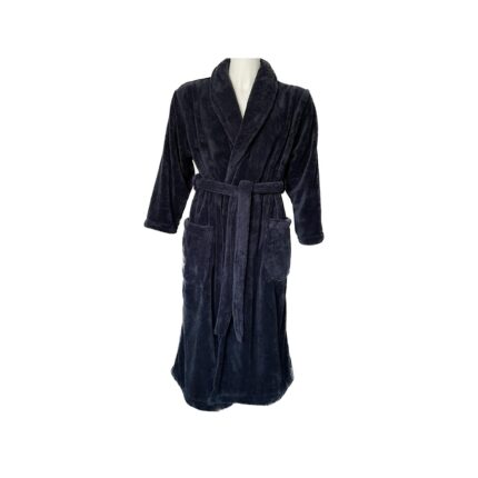 Halat de baie barbat, cocolino, material moale si pufos, cu buzunare, bleumarin, L-XL