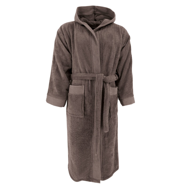 Halat baie adulti cu gluga, Taupe, XXL/XXXL, 100% bumbac