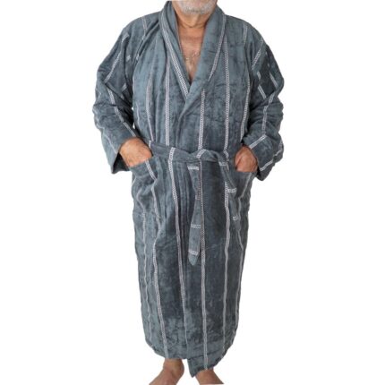 Halat barbati, MENZ, model Gry N., bumbac 100%, cordon in talie, 2 buzunare, gri, 3XL