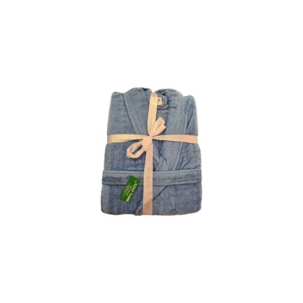 Halat de baie Azad, 400 g/mp, hotel quality, bumbac cu catifea, L-XL, Albastru