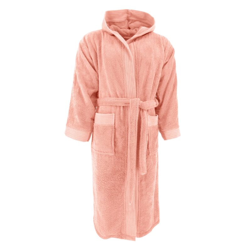 Halat baie adulti cu gluga, The One, Somon, L-XL, 100% bumbac