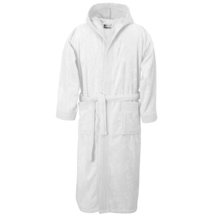 Halat baie gluga, Lux Velour Collection, XXL-XXXL, Alb, 100% bumbac