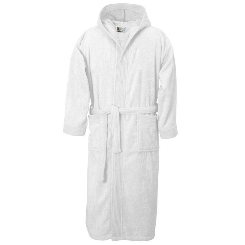 Halat baie gluga, Lux Velour Collection, XXL-XXXL, Alb, 100% bumbac