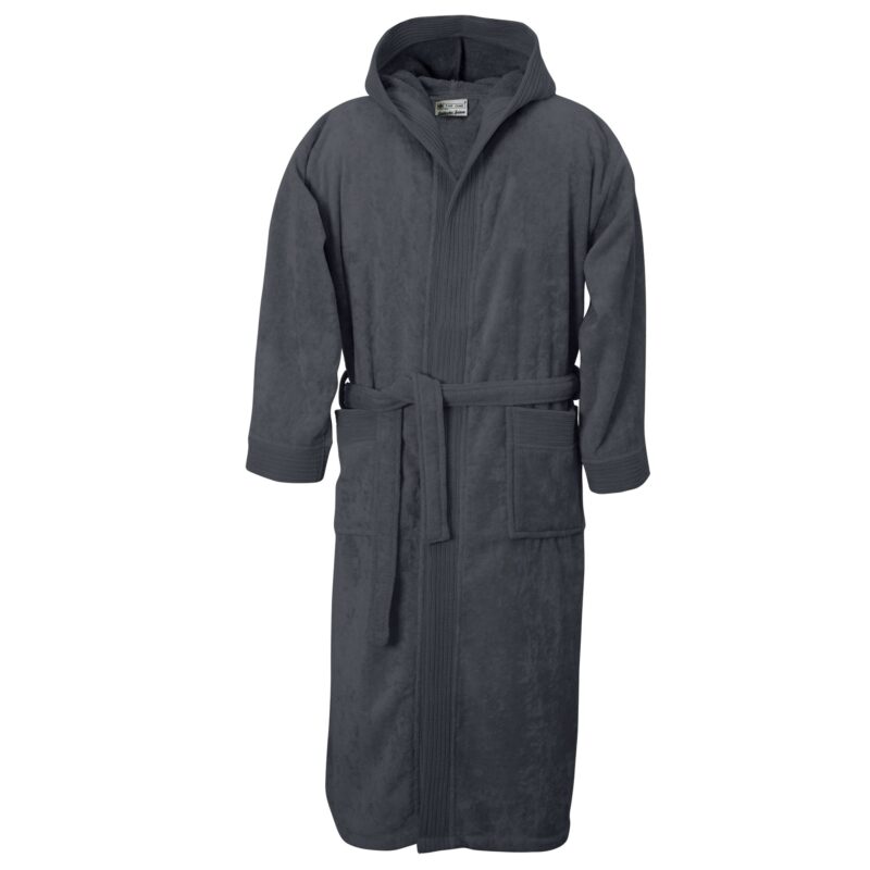 Halat baie gluga, Lux Velour Collection, 2XL-3XL, Antracit, 100% bumbac