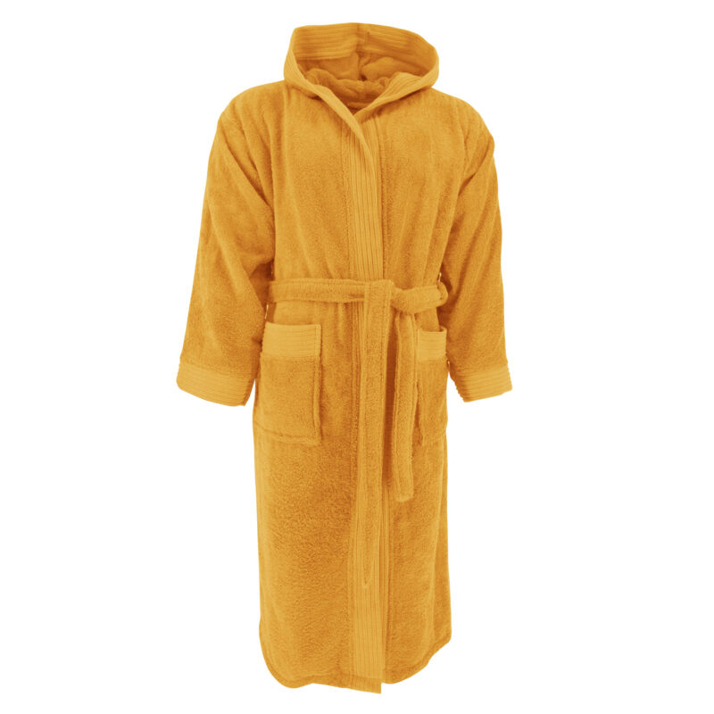Halat baie adulti cu gluga, Gold, 2XL/3XL, 100% bumbac