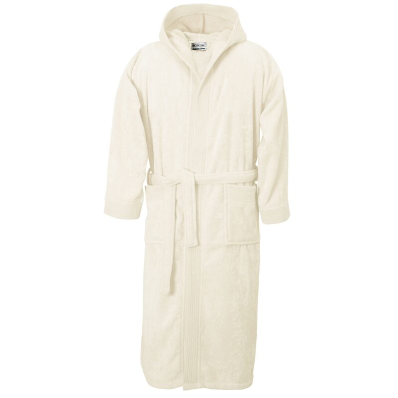 Halat baie gluga, Lux Velour Collection, L-XL, Fildes, 100% bumbac