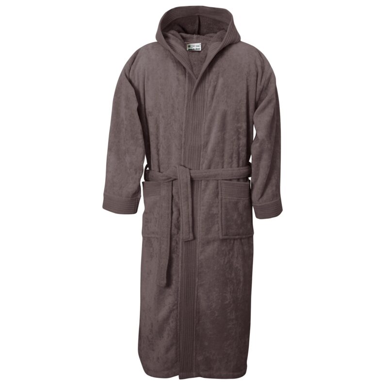 Halat baie gluga, Lux Velour Collection, S-M, Taupe, 100% bumbac
