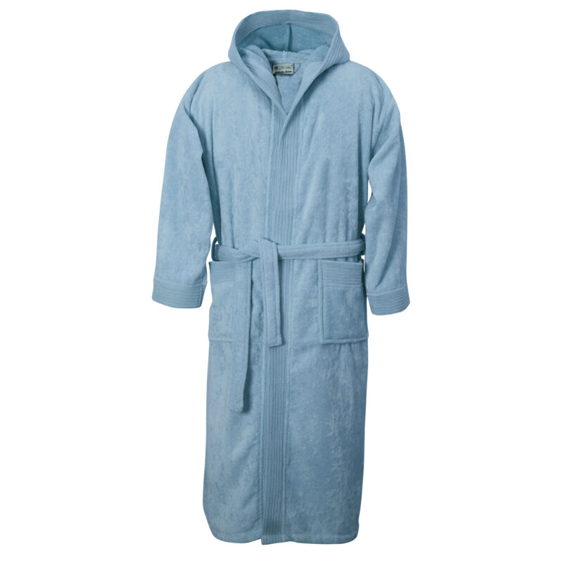 Halat baie gluga, Lux Velour Collection, S-M, Aqua, 100% bumbac
