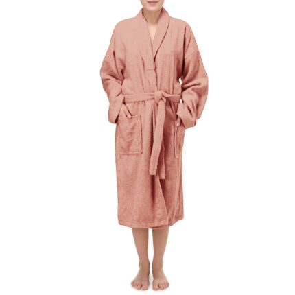 Halat de baie unisex, Bumbac, Roz, M