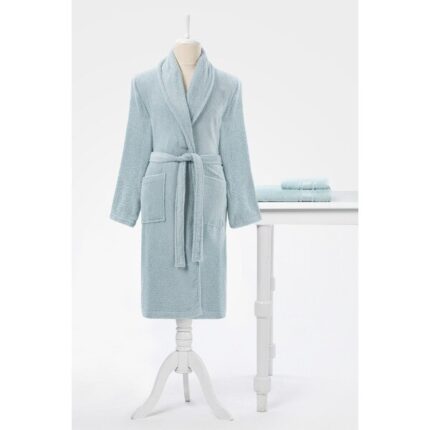 Set halat de baie si 2 prosoape, Ozdilek, Bumbac, Albastru, S/M