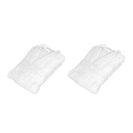 Set 2 halate de baie premium, 100% bumbac, L-XL, alb
