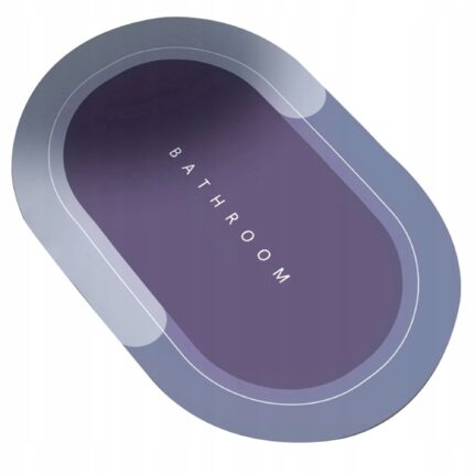 Covoras de baie, PrzydaSie, cauciuc, mat, antiderapant, antibacterian, oval, violet/albastru, 40x60cm