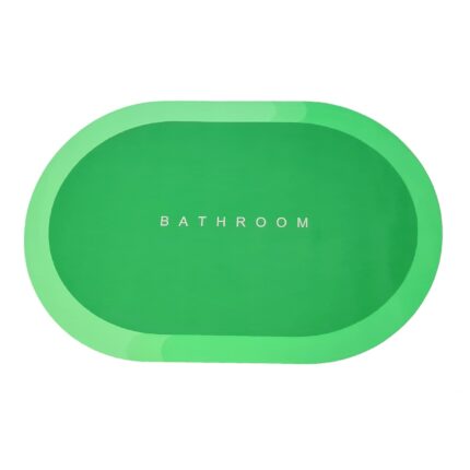 Covor de Baie Antiderapant SIKS, Model „Bathroom”, Oval, 90 x 60 cm, Verde