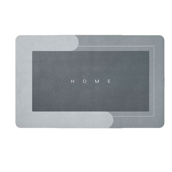 Covor de Baie Antiderapant EMATTERIO®, Model „Home”, Dreptunghiular, 80 x 50 cm, Gri